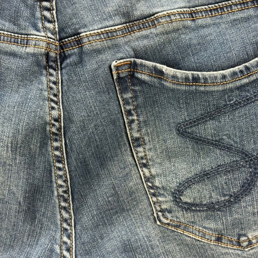 Seven7 Weekend Short Womens 16 Blue Denim Cutoff Raw Hem Stretch Jean Shorts - Picture 9 of 13